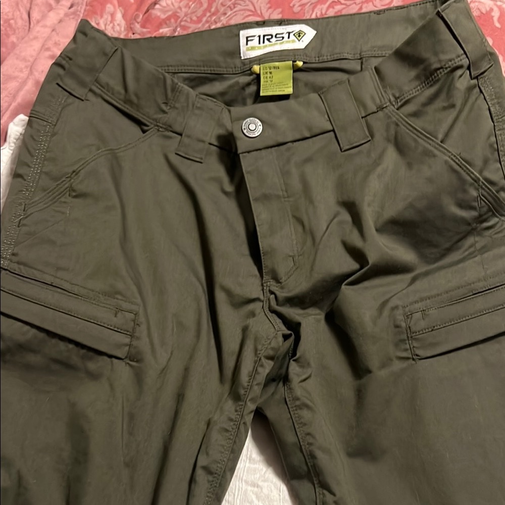 Green Straight Leg Cargo Pants